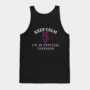 Keep Calm I Am An Official Teenager (Lavender) Tank Top